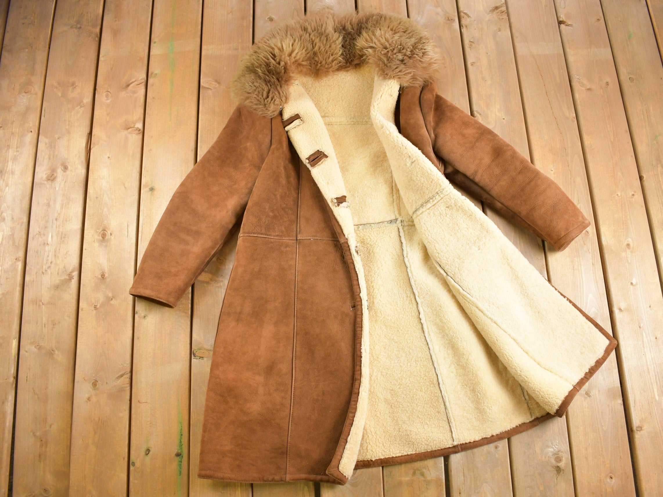 Vintage 1960s Suede Leather Shearling Jacket