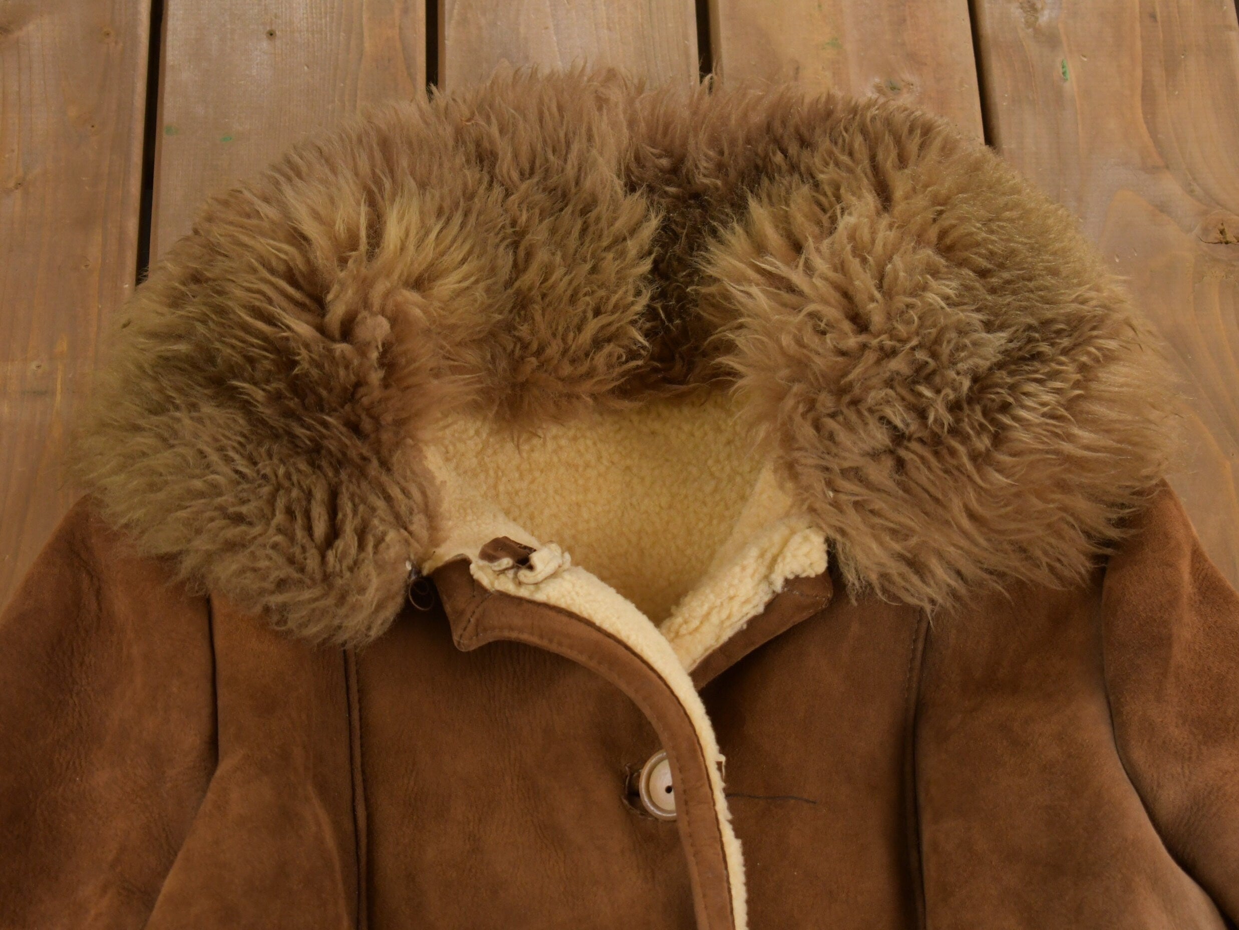 Vintage 1960s Suede Leather Shearling Jacket