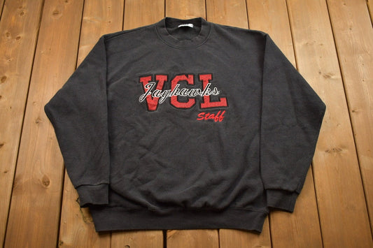 Vintage 1990s Crewneck Sweatshirt / 90s Crewneck / Made In USA / Essential / Streetwear / 90s VCL / Jayhawks / Collegiate