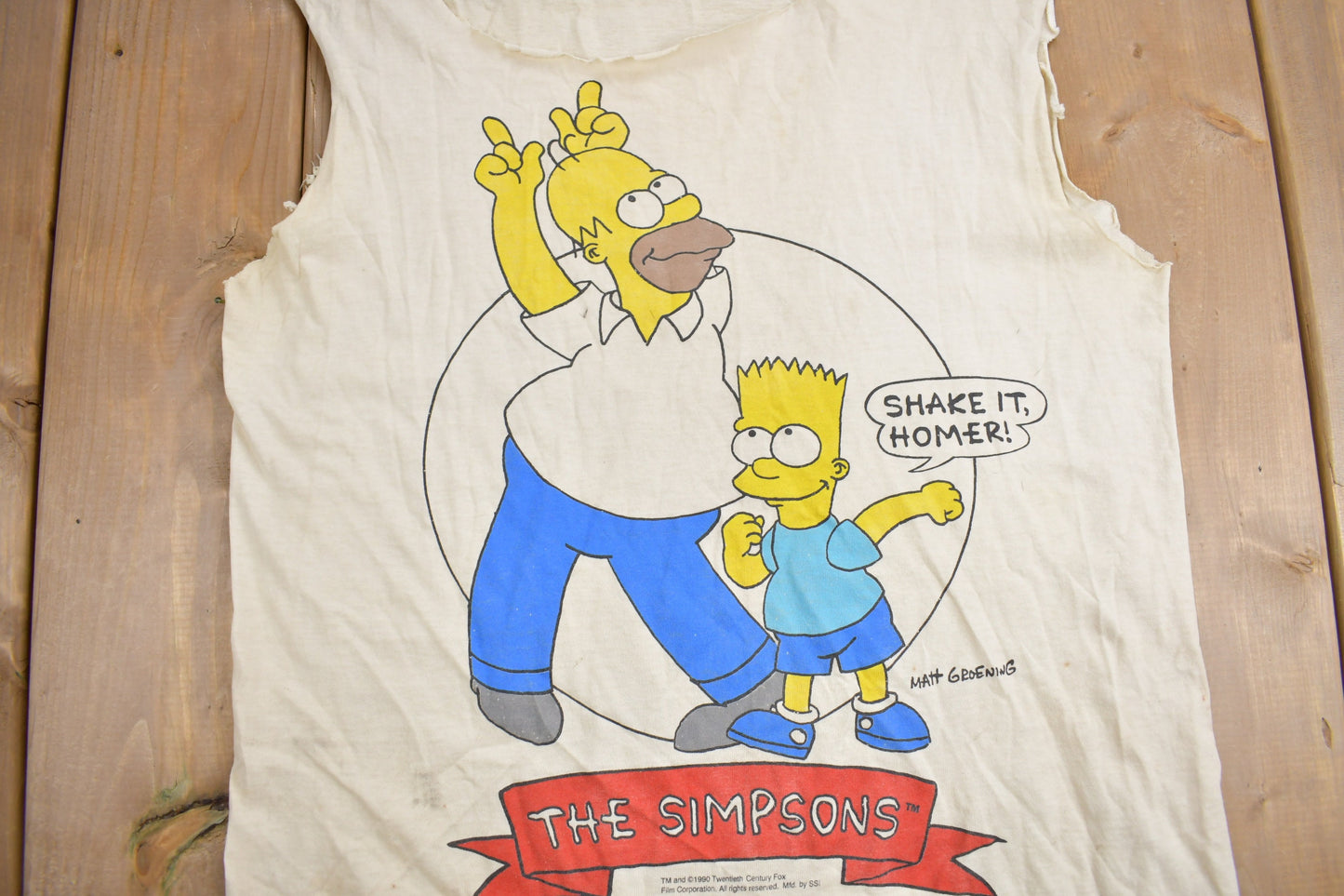 Vintage 1990 The Simpsons Thrashed T-Shirt / Twentieth Century Fox / Chopped / Streetwear / TV Show Promo / Made In USA