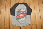 Vintage 1990s ACDC The Razers Edge Tour Band Baseball T-shirt