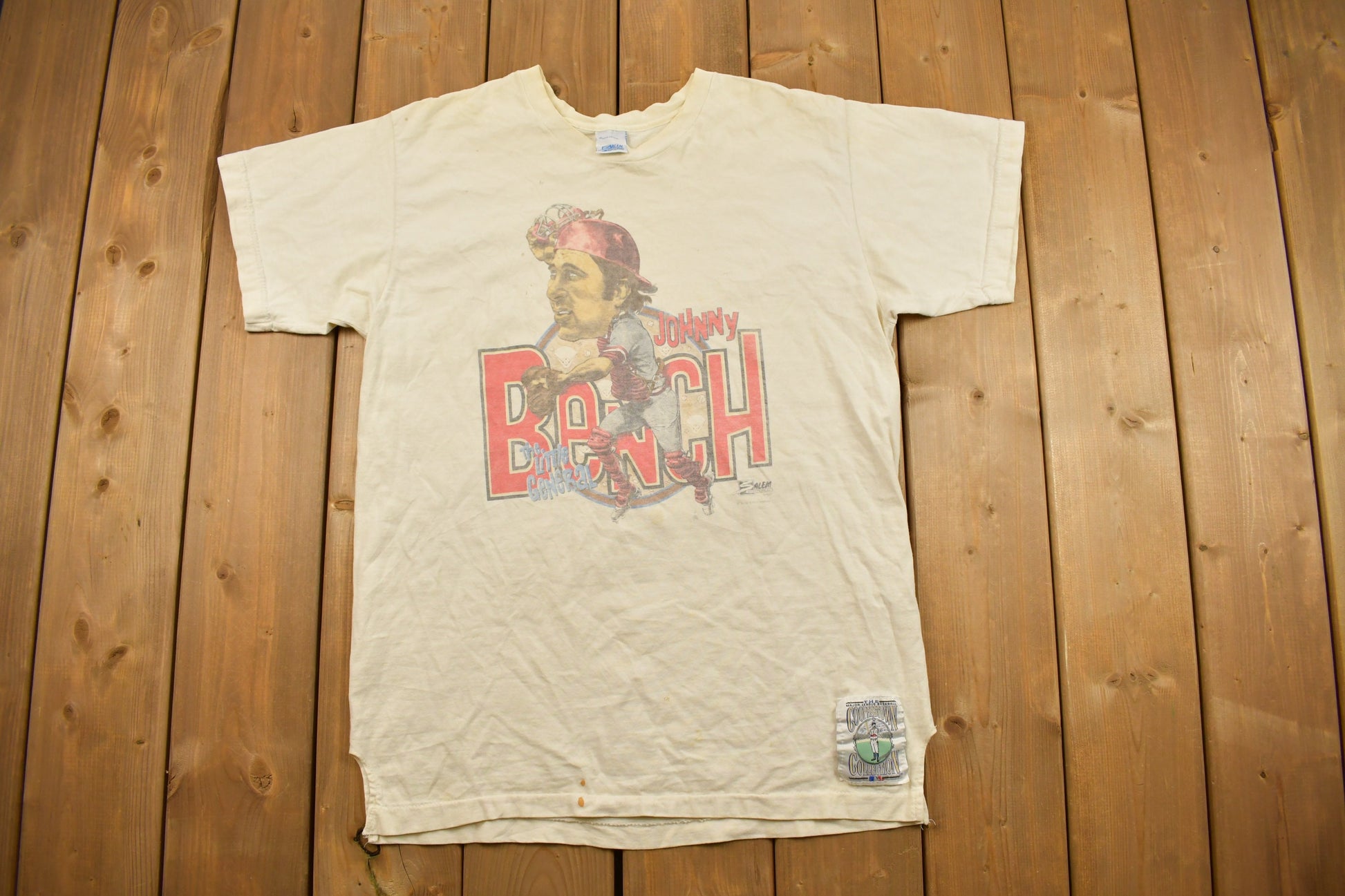 Vintage 1980s Johnny Bench Cooperstown Collection MLB Graphic T-Shirt