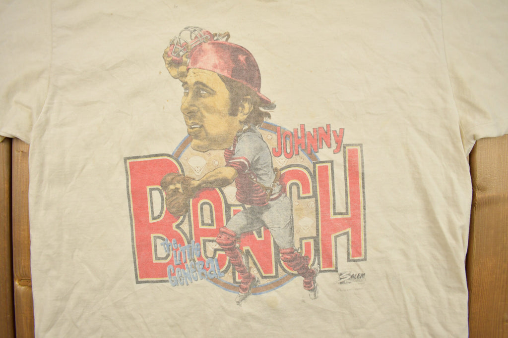 Vintage 1980s Johnny Bench Cooperstown Collection MLB Graphic T-Shirt