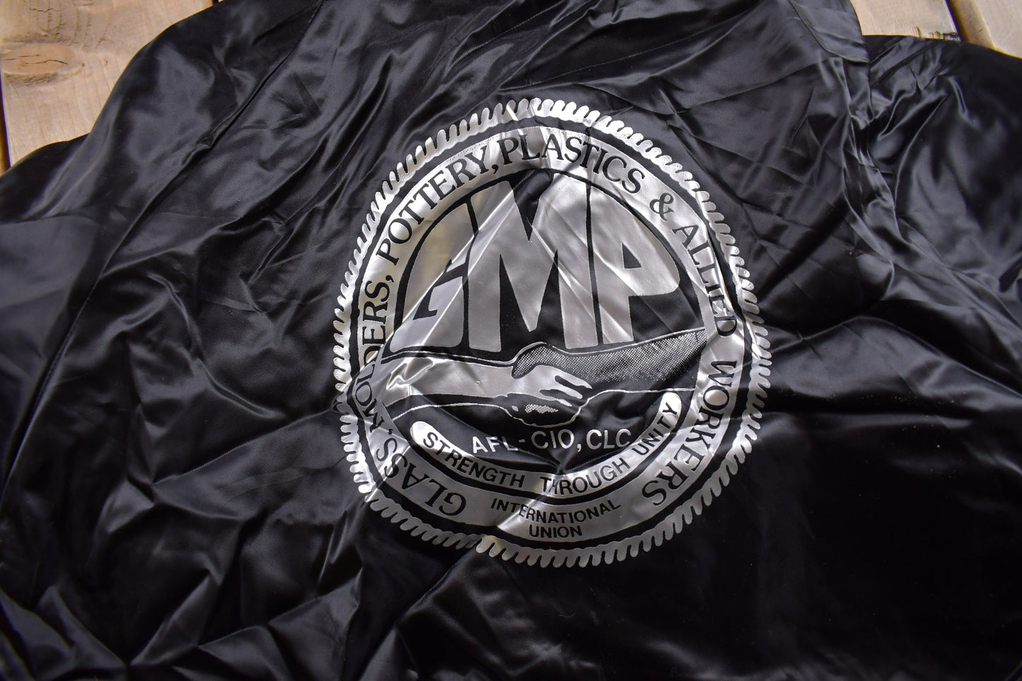 Vintage 1980s GMP Satin West Ark Jacket / Snap Button / Streetwear / Souvenir Jacket / Made In USA / Streetwear