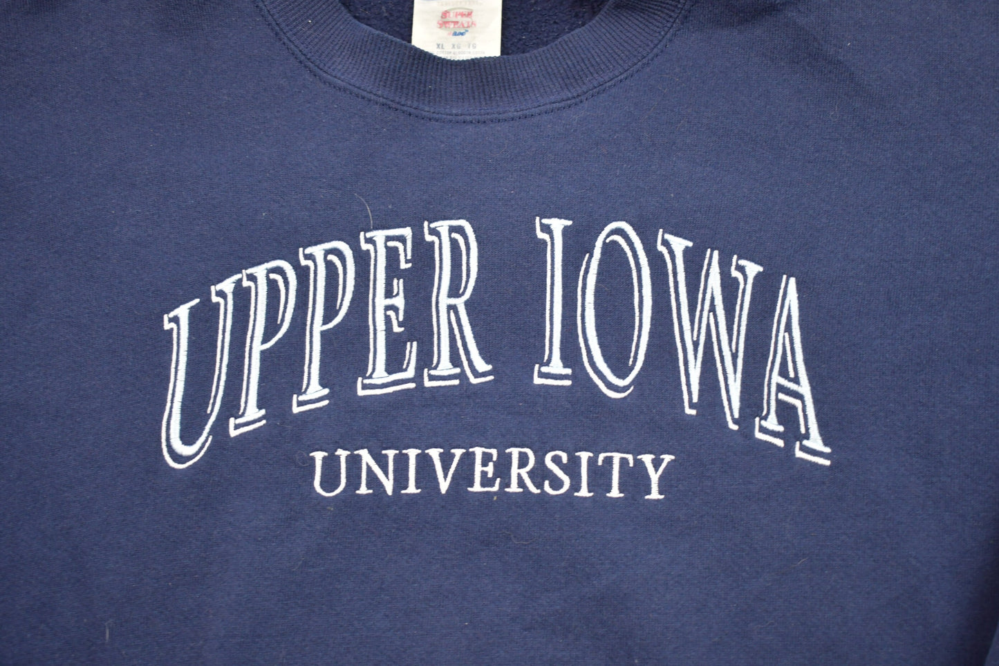 Vintage 1990s Upper Iowa University Collegiate Crewneck / Embroidered / NCAA Sweatshirt / Sportswear / Americana / Spell Out