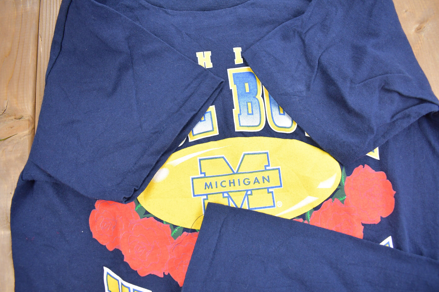 Vintage 1998 University Of Michigan Rosebowl Collegiate T-Shirt / NCAA Tee / Made In USA / Single Stitch / Sportswear / Wolverines