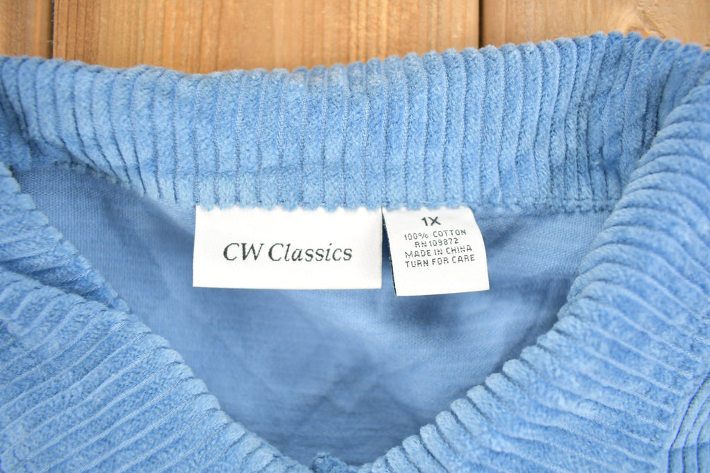 Vintage 1990s CW Classics Women's Blank Corduroy Button Up Shirt