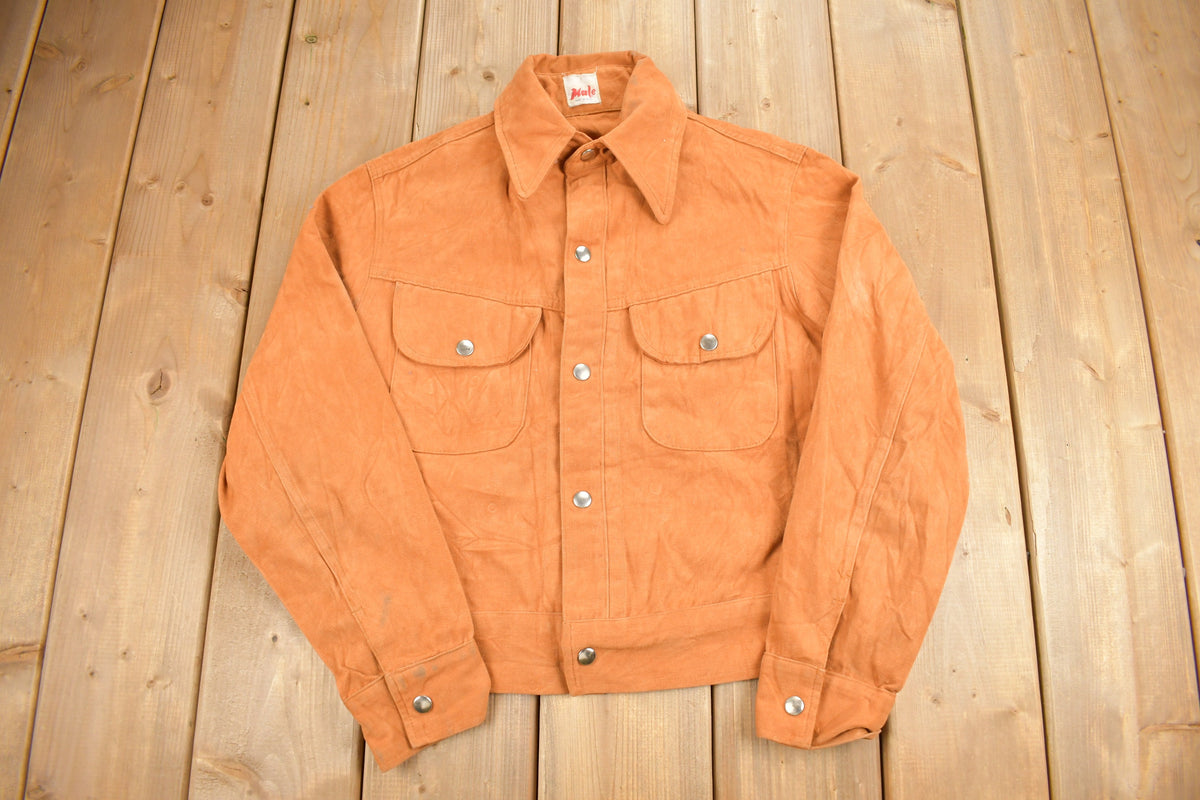 Vintage 1960s Male Burnt Orange Shacket Button Up
