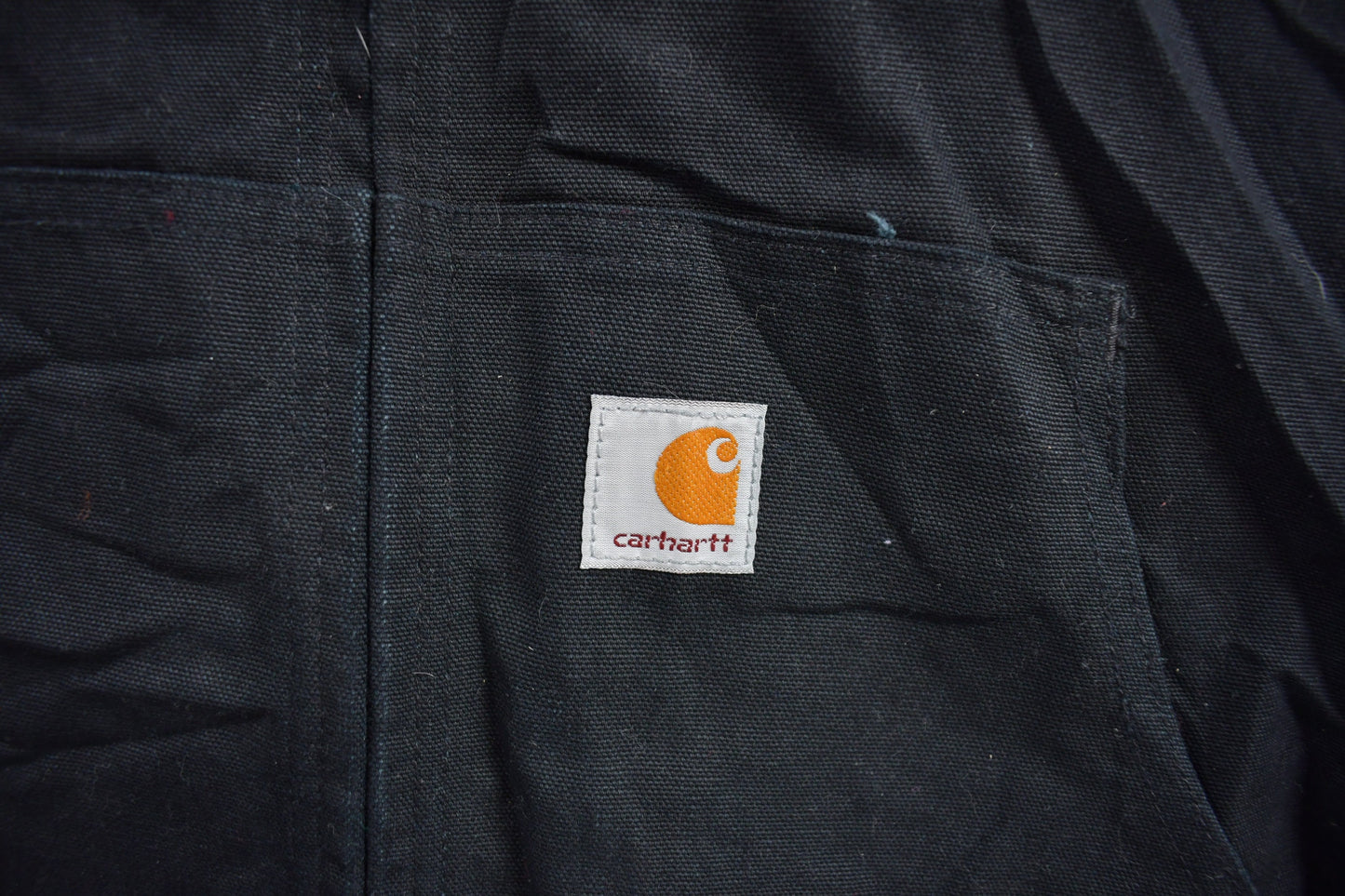 Vintage 1990s Carhartt Hooded Cinched Active Jac Work Jacket / Workwear / Embroidered / Distressed / Made In USA