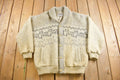 Vintage 1970s Tundra 100% Wool Knit Shawl Collar Jacket