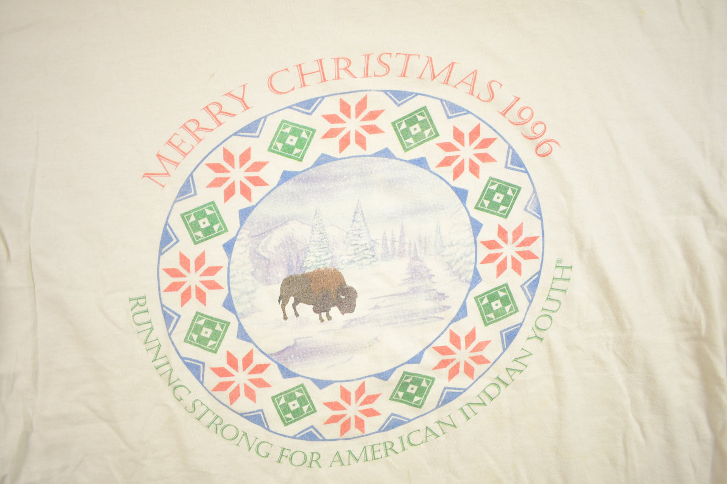 Vintage 1990s Christmas Buffalo Graphic T Shirt / Vintage T Shirt / Graphic Tee