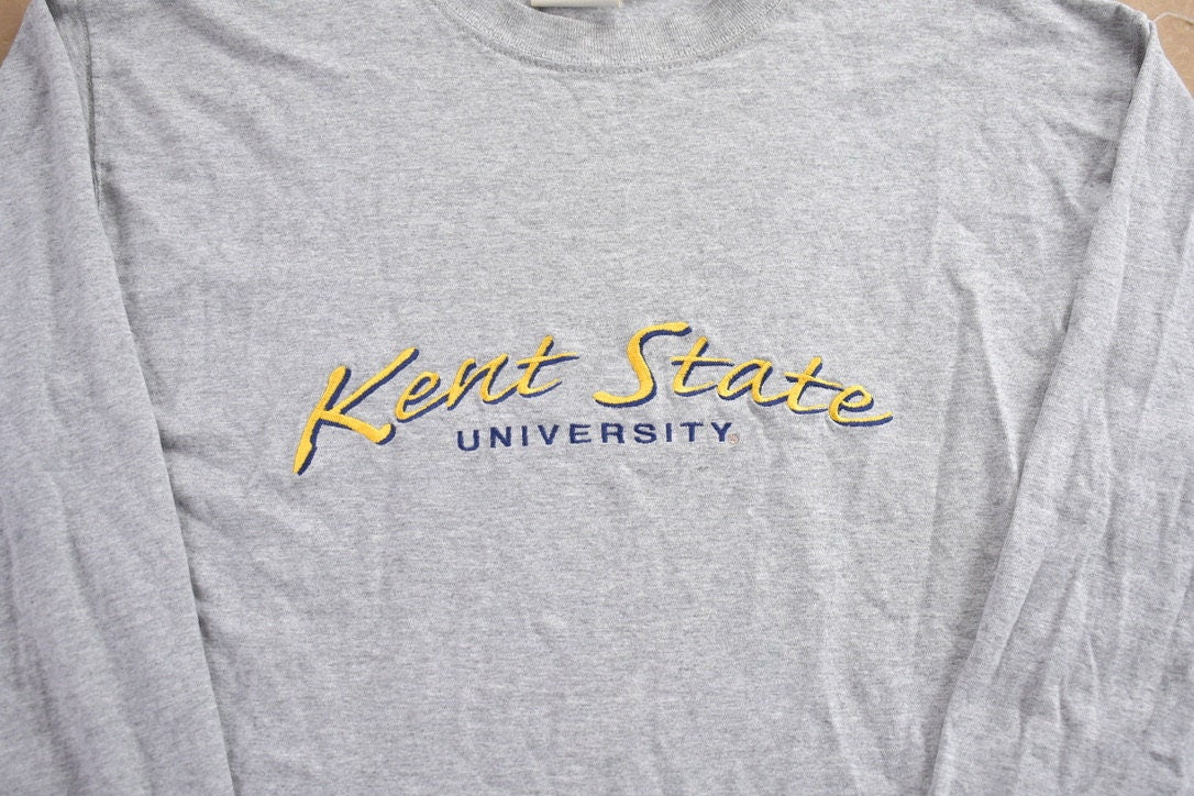 Vintage 1990s Kent State University Collegiate Crewneck / Embroidered / NCAA Sweatshirt / Sportswear / Americana