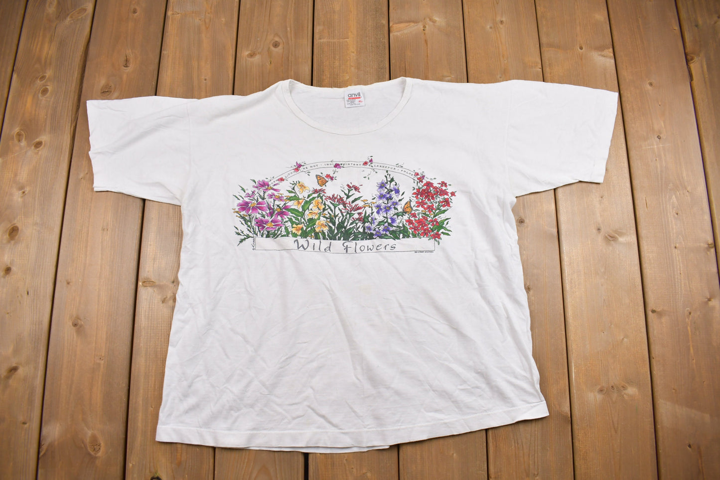 Vintage Wild Flowers 1990s Graphic T Shirt / Vintage T Shirt / Streetwear / Graphic Tee / Made In USA