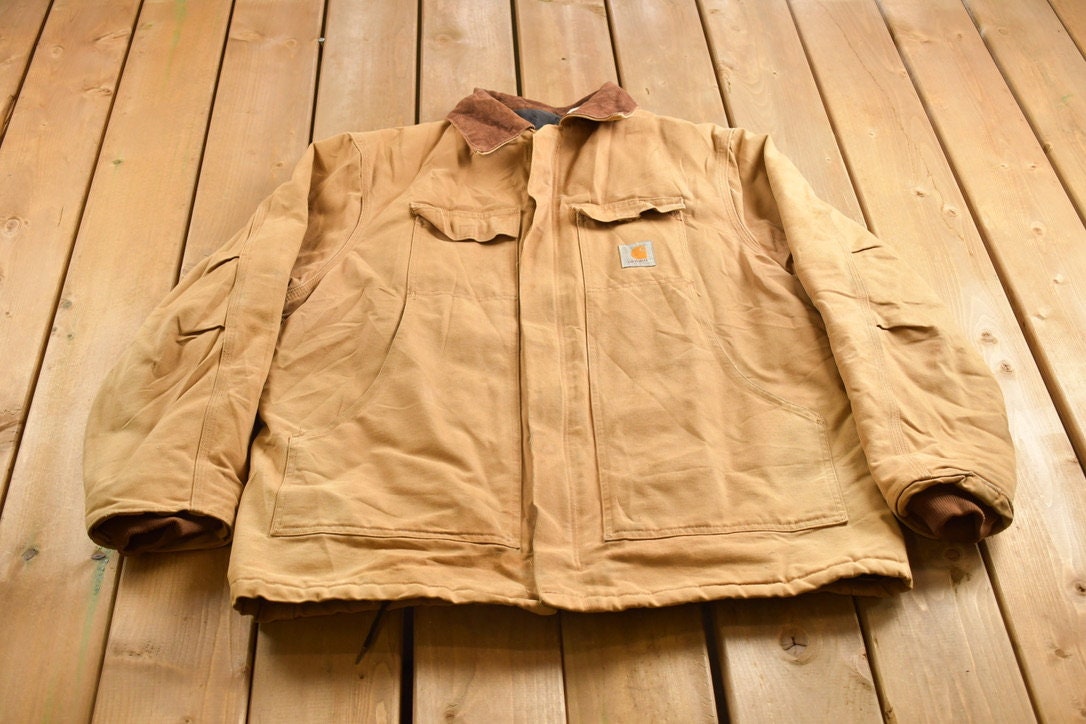 Vintage 1990s Carhartt Chore Jacket / Workwear / Streetwear / Made In USA / 90s / Blanket Lined Jacket / Vintage Carhartt / Union Made