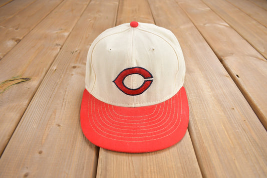 Vintage 1980s Cincinnati Reds MLB Anco Fitted Hat Size 7 / 80s Sports Hat / Vintage Fitted / Made In USA