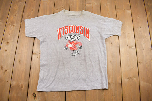 Vintage 1990s Wisconsin Badgers Graphic T Shirt / Vintage T Shirt / Streetwear / Graphic Tee