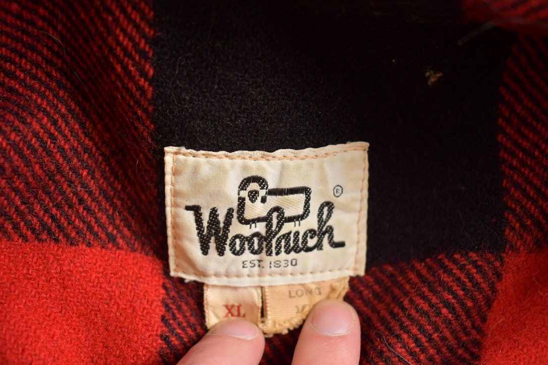 Vintage 1980s Woolrich Wool Plaid Zip Up Shacket  / Vintage 80s Flannel / Hunting Jacket / Outdoorsman / Made In USA / Woolrich Vintage