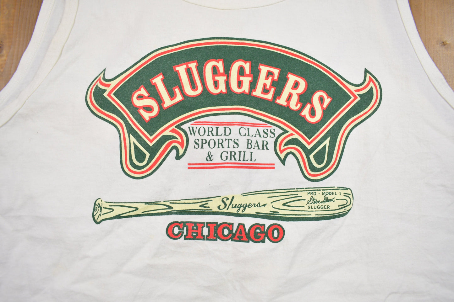 Vintage 1990s Wrigleyville Sluggers MLB  Graphic Tank Top / Made In USA / MLB Baseball / 90s Streetwear / Sportswear