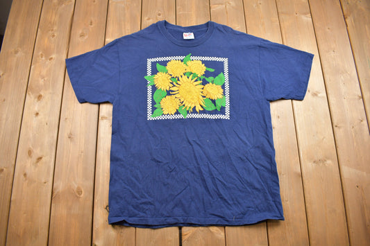 Vintage 1990s Sunflower Graphic T Shirt / Vintage T Shirt / Streetwear / Graphic Tee