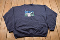 Vintage 1990s Lone Wolf Lodge Embroidered Crewneck Sweatshirt