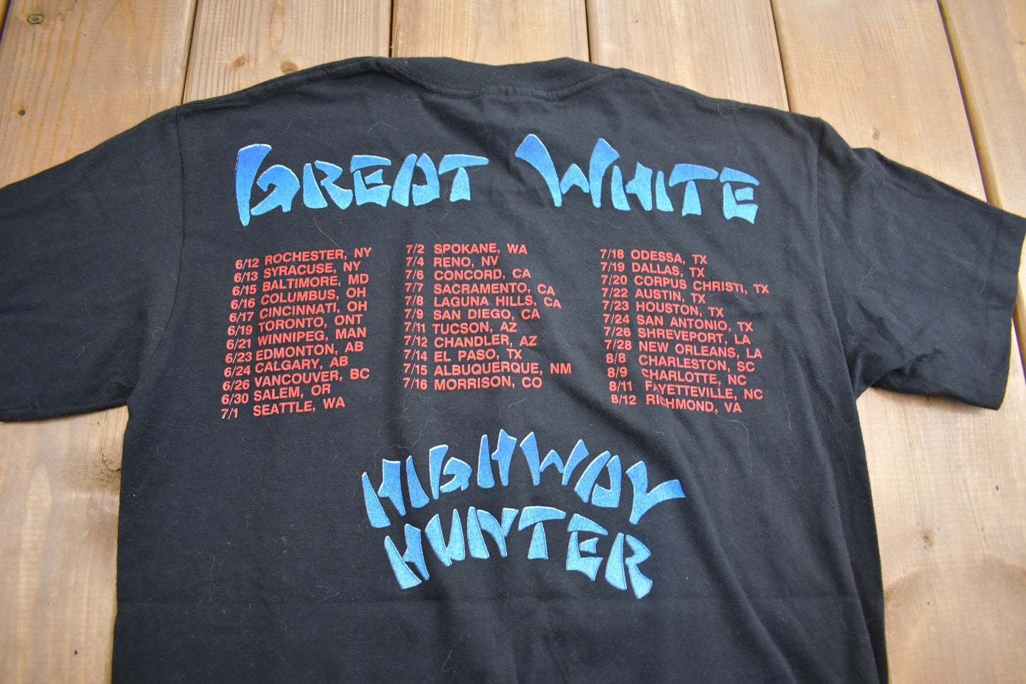 Vintage 1989 Great White Mista Bone Highway Hunter Tour Band T-shirt / Band Tee / Single Stitch / Made in USA / Premium Vintage