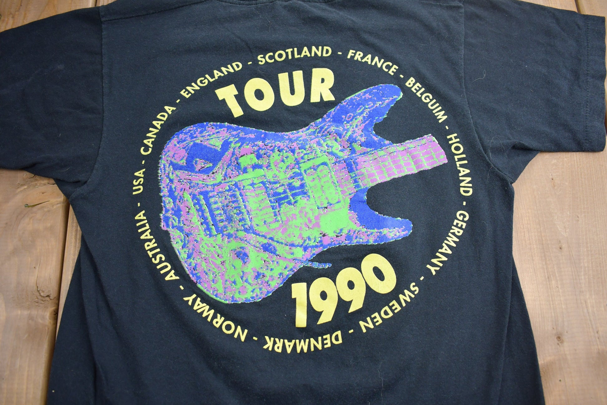 Vintage 1990 Joe Satriani Flying In A Blue Dream Tour Band T-shirt