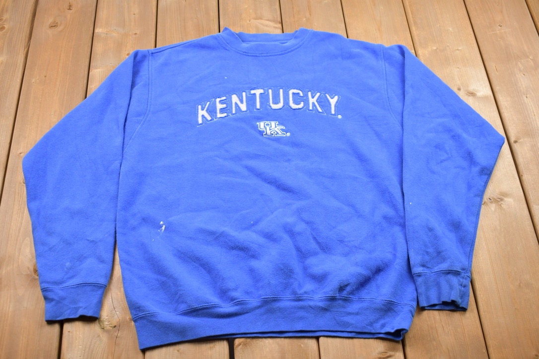 Vintage 1990s University Of Kentucky Collegiate Crewneck / Embroidered / NCAA Sweatshirt / Sportswear / Americana / Kentucky Wildcats