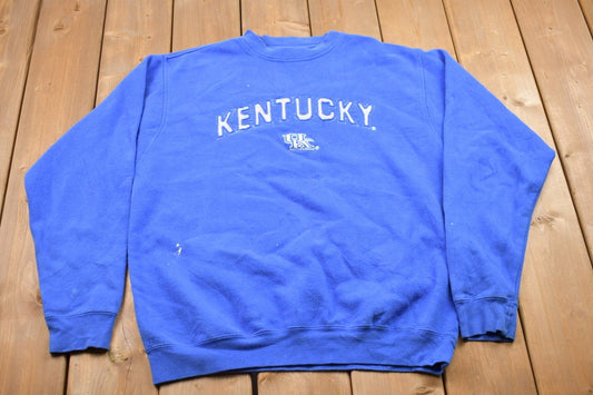 Vintage 1990s University Of Kentucky Collegiate Crewneck / Embroidered / NCAA Sweatshirt / Sportswear / Americana / Kentucky Wildcats