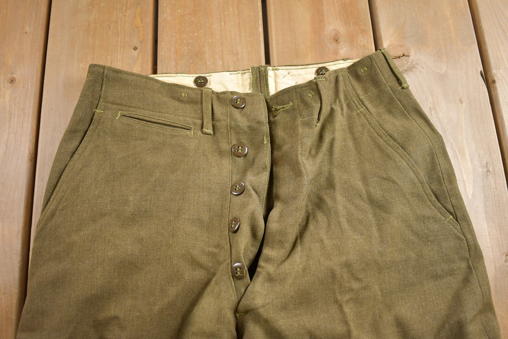 Vintage 1950s Military Wool Trousers Size 30 x 26