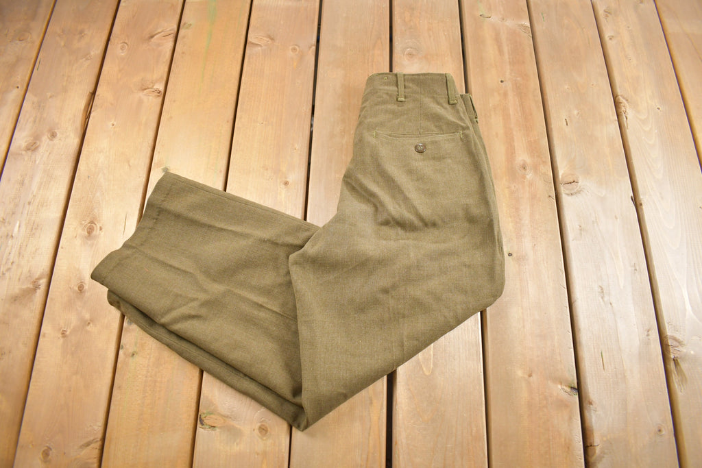 Vintage 1950s Military Wool Trousers Size 30 x 26