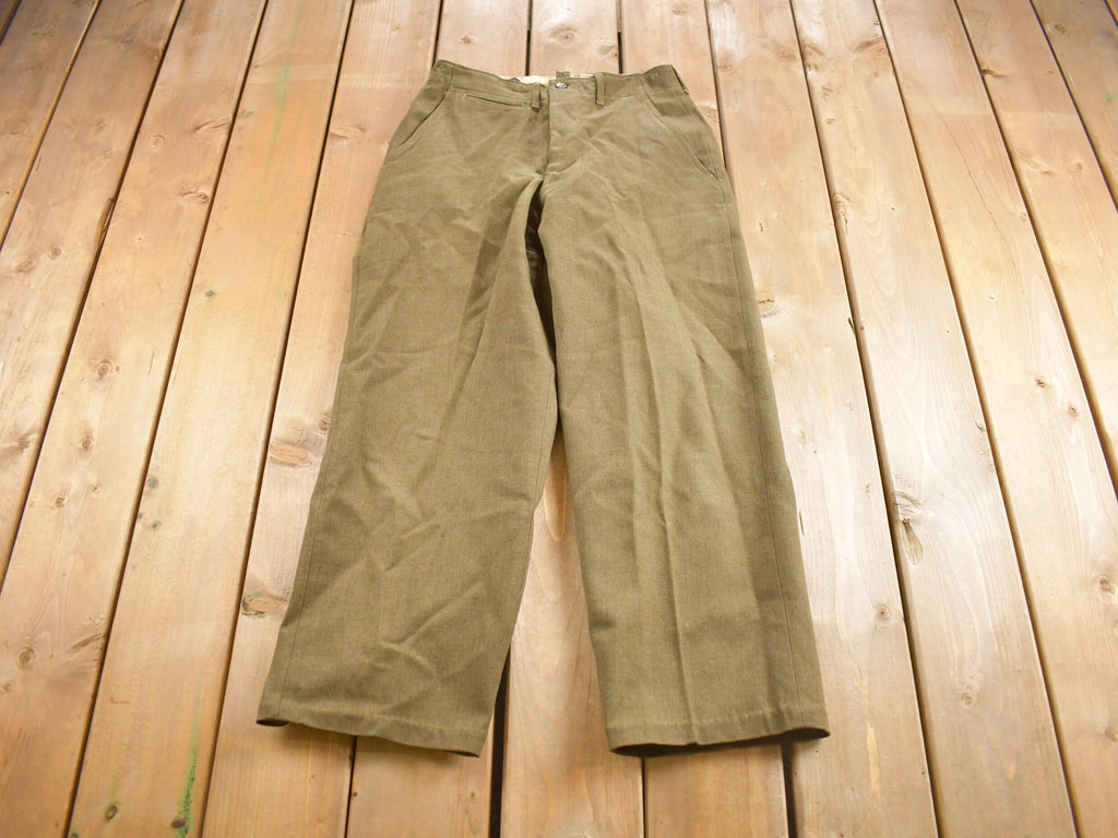 Vintage 1950s Military Wool Trousers Size 30 x 26