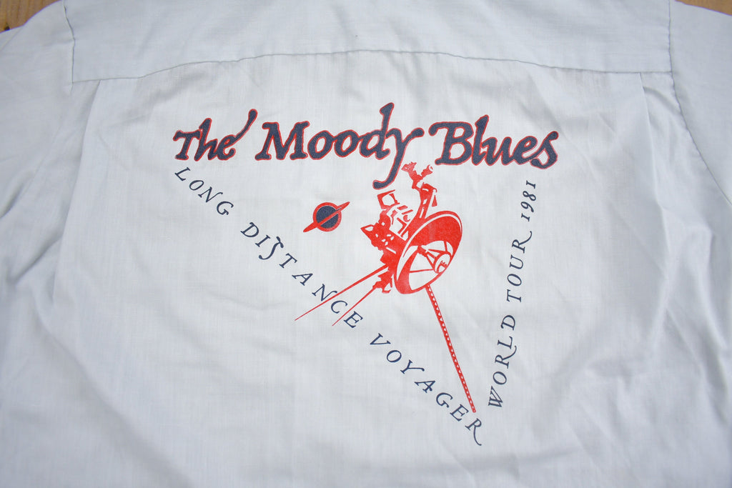 Vintage 1981 The Moody Blues Long Distance Voyager Tour Button Up Shirt