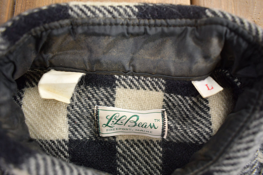 Vintage 1950s LL Bean Buffalo Plaid Wool Button Up Shirt