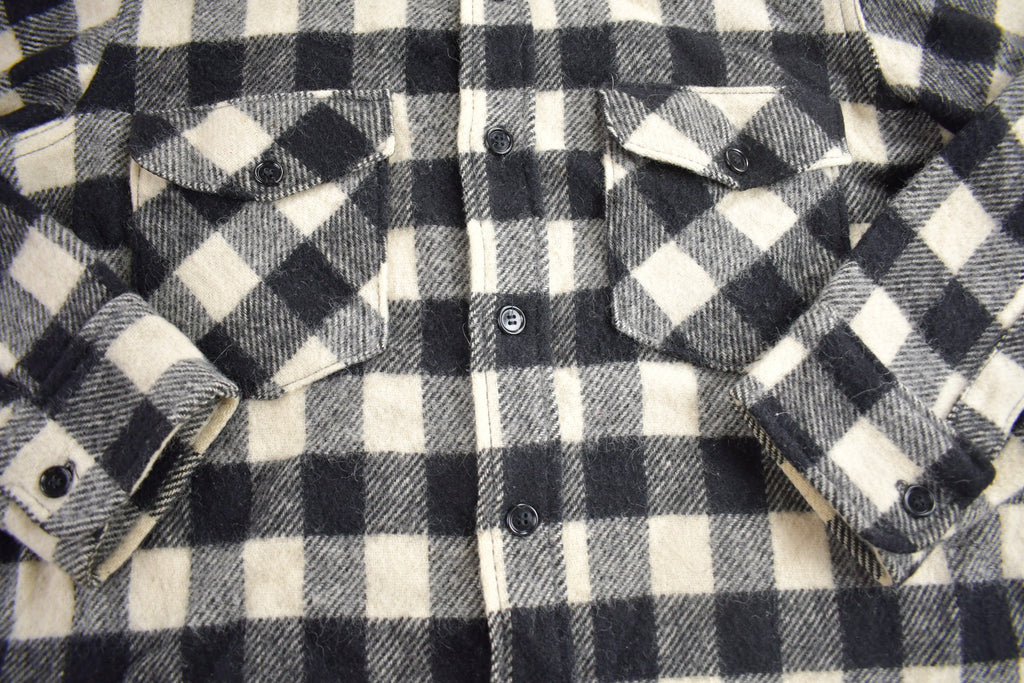 Vintage 1950s LL Bean Buffalo Plaid Wool Button Up Shirt