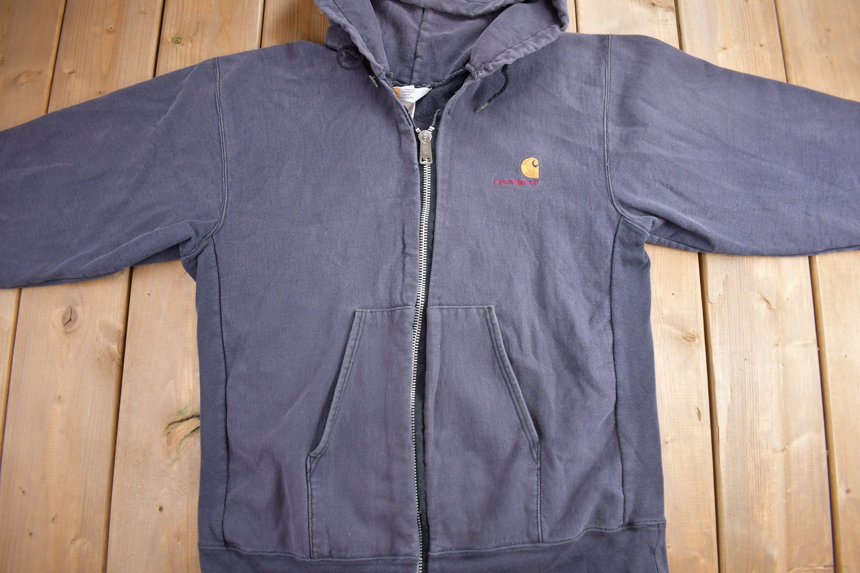 Vintage 1980s Carhartt Rugged Outdoor Zip Up Hoodie Made In USA
