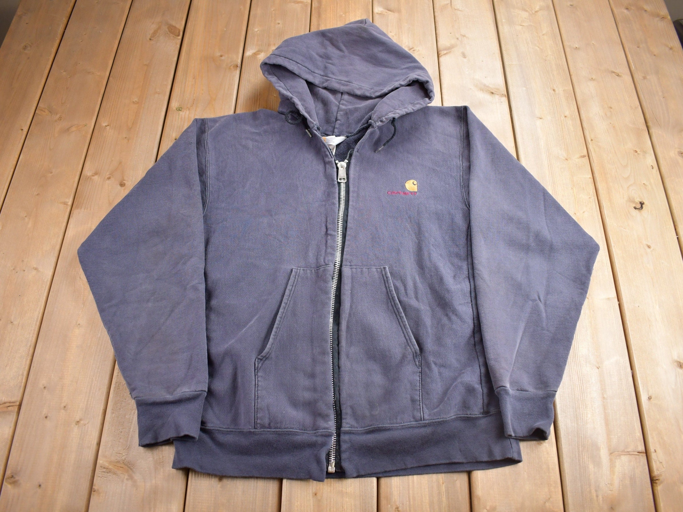 Vintage 1980s Carhartt Rugged Outdoor Zip Up Hoodie Made In USA