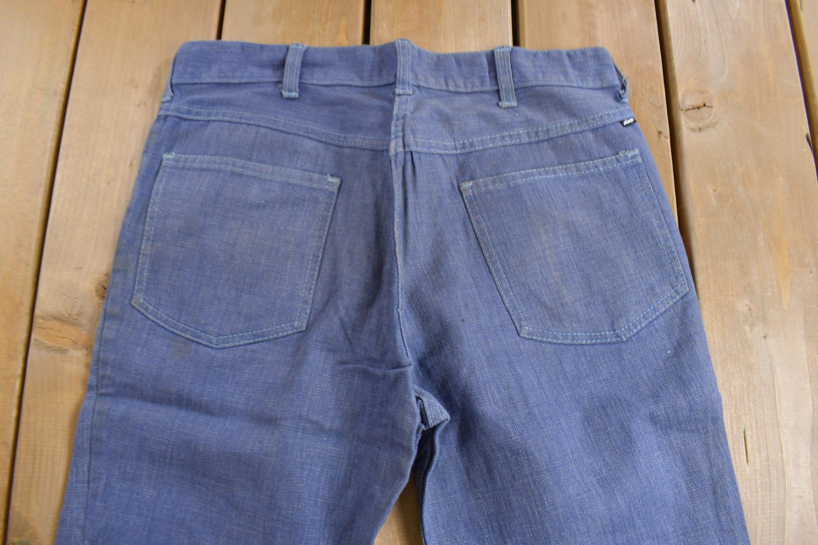 Vintage 1970s Bellbottoms Distressed Jeans Size 34 x 28