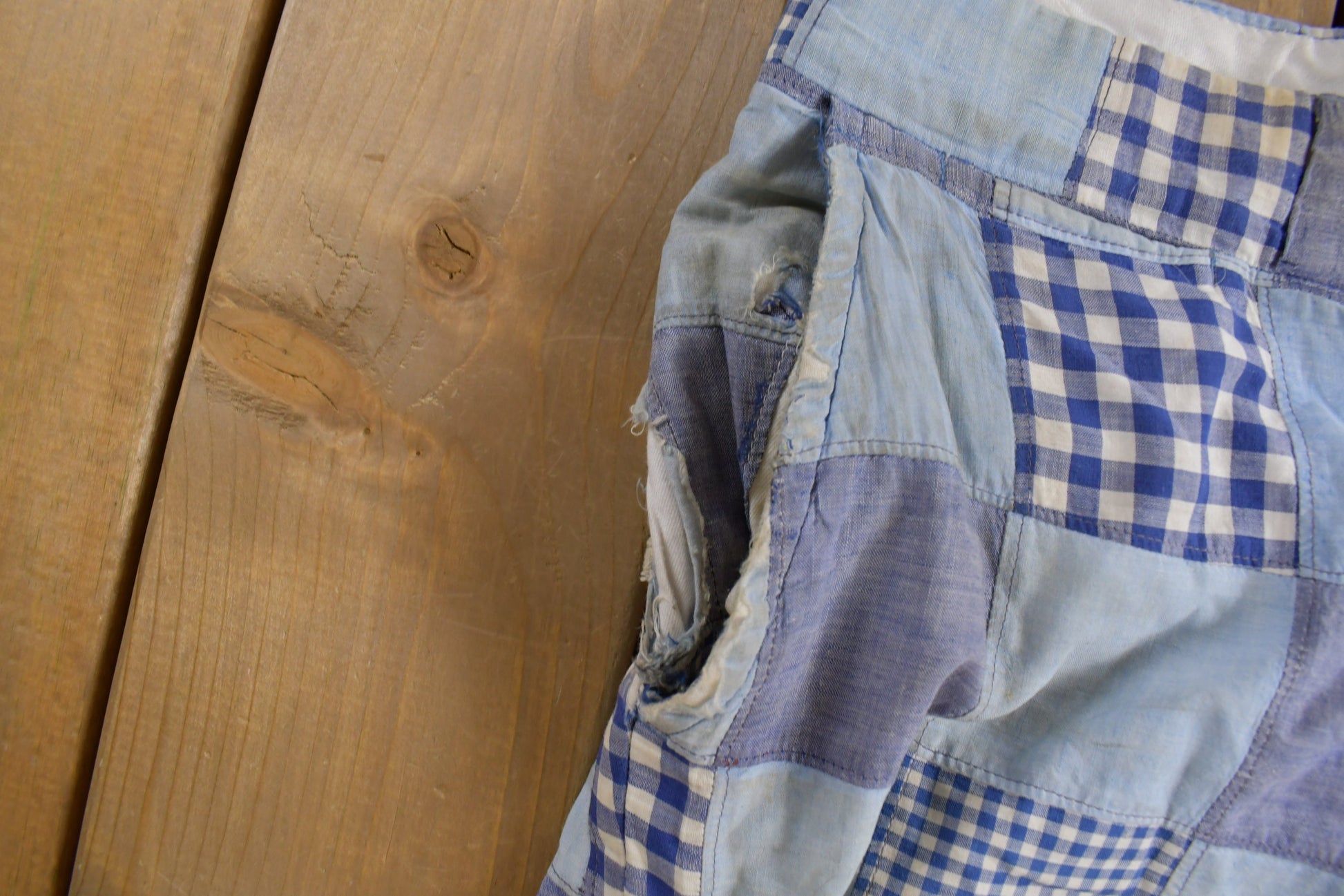 Vintage 1970s Handmade Patchwork Trousers Size 36 x 29