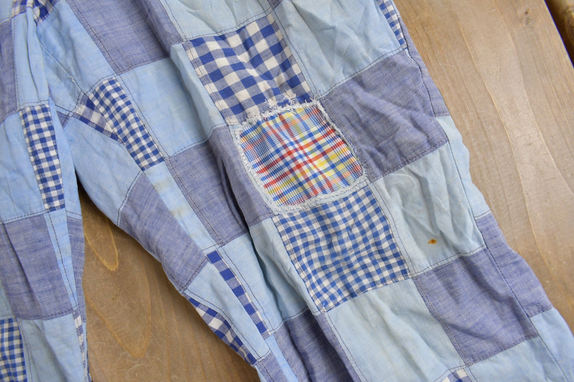 Vintage 1970s Handmade Patchwork Trousers Size 36 x 29