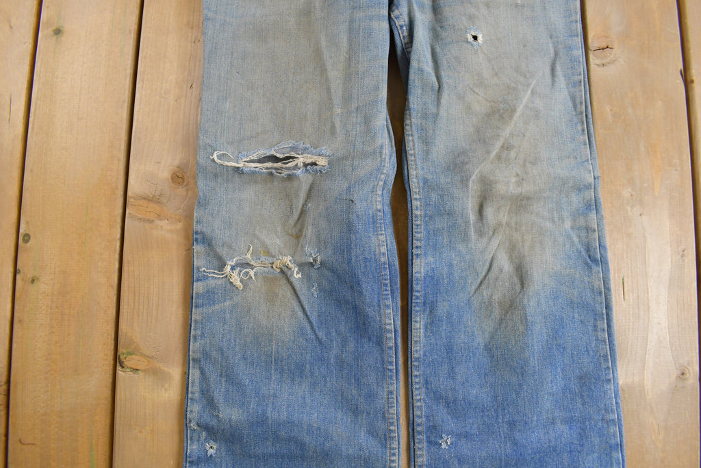 Vintage 1970s Distressed Flare Jeans Size 36 x 28