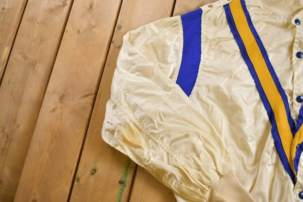 Vintage 1950s Collegiate Satin Bomber Jacket