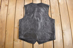 Vintage 1970s Black Leather Vest