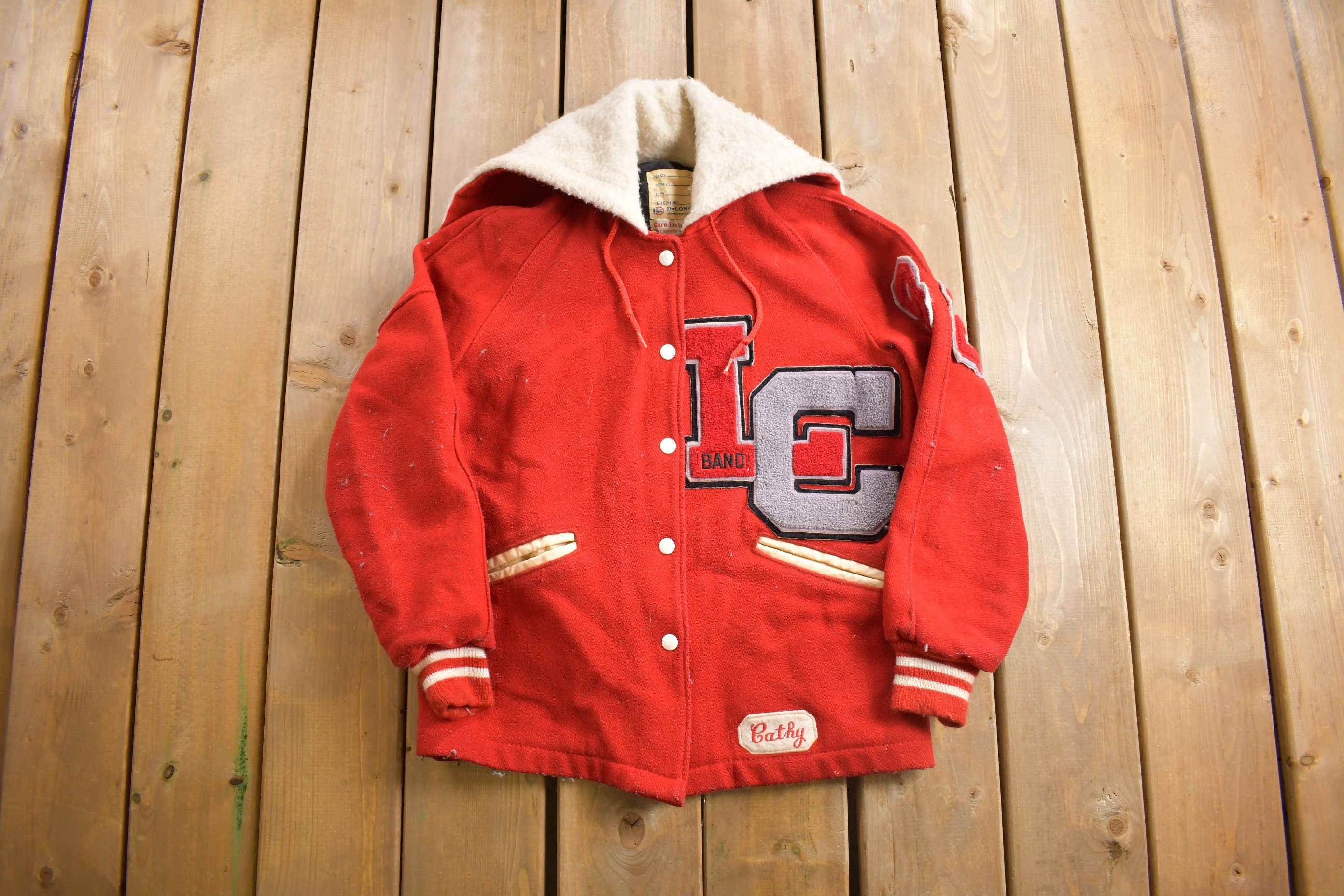 Vintage 1960s Delong Lorain Catholic Varsity Jacket
