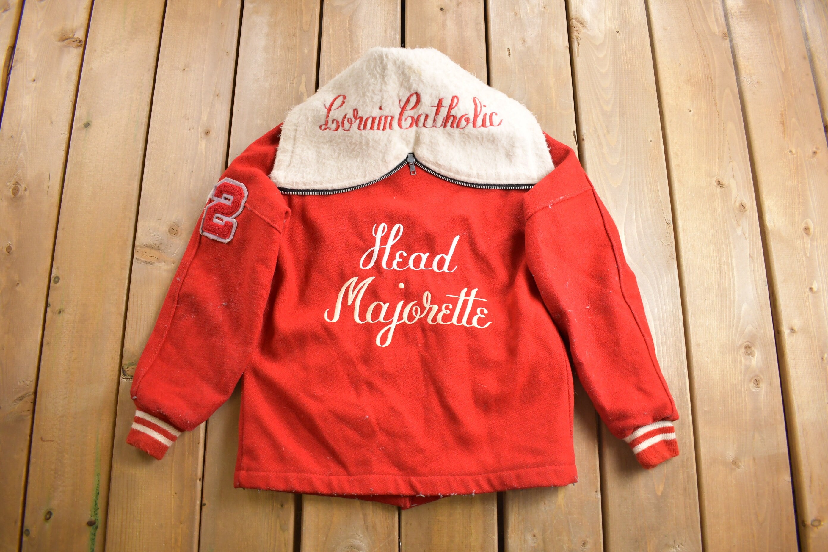 Vintage 1960s Delong Lorain Catholic Varsity Jacket