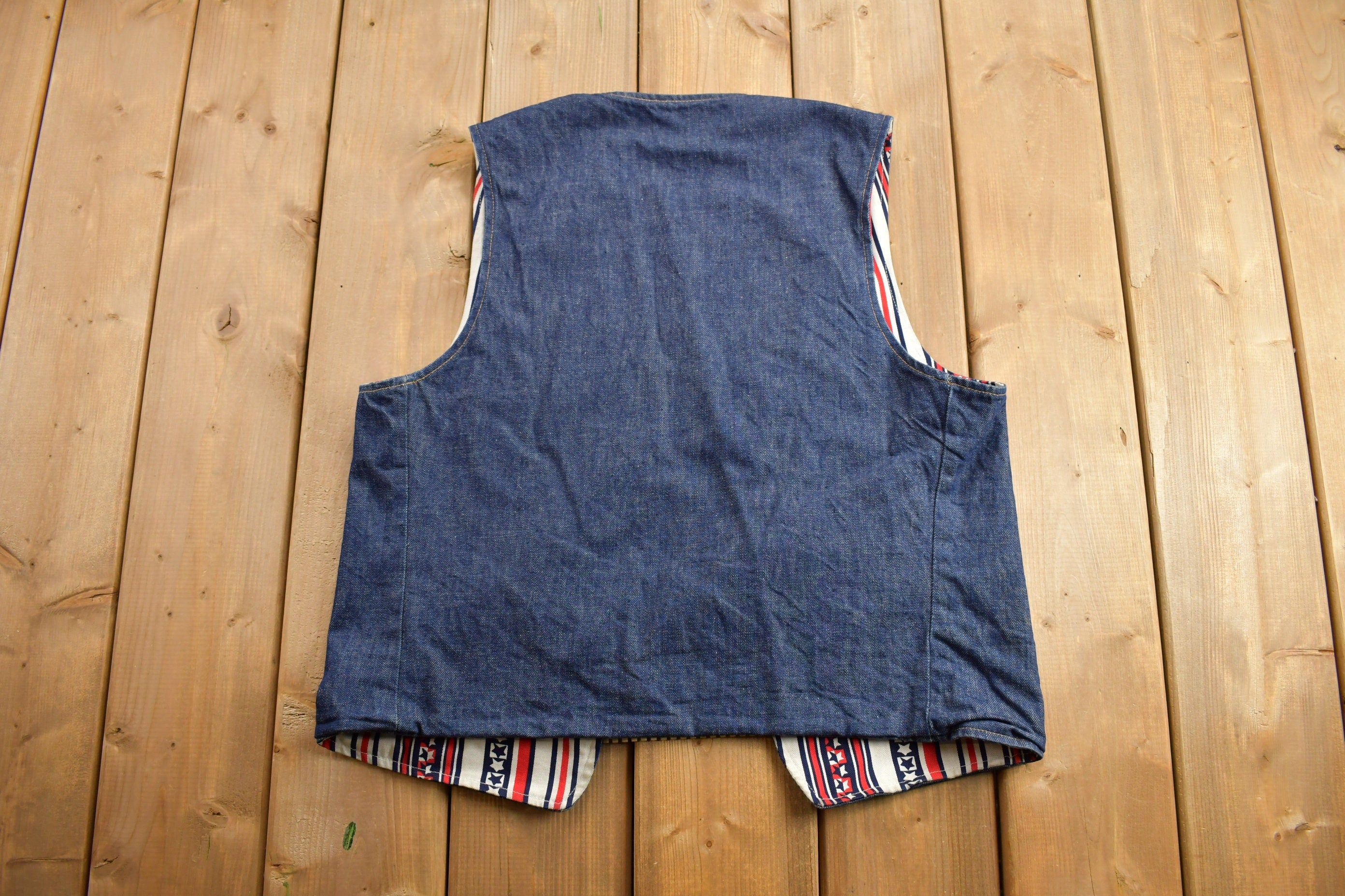 Vintage 1970s Big E Levis Reversible Denim Jean Jacket Vest