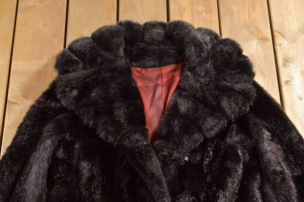 Vintage 1960s Betty Rose Full Length Faux Fur Coat