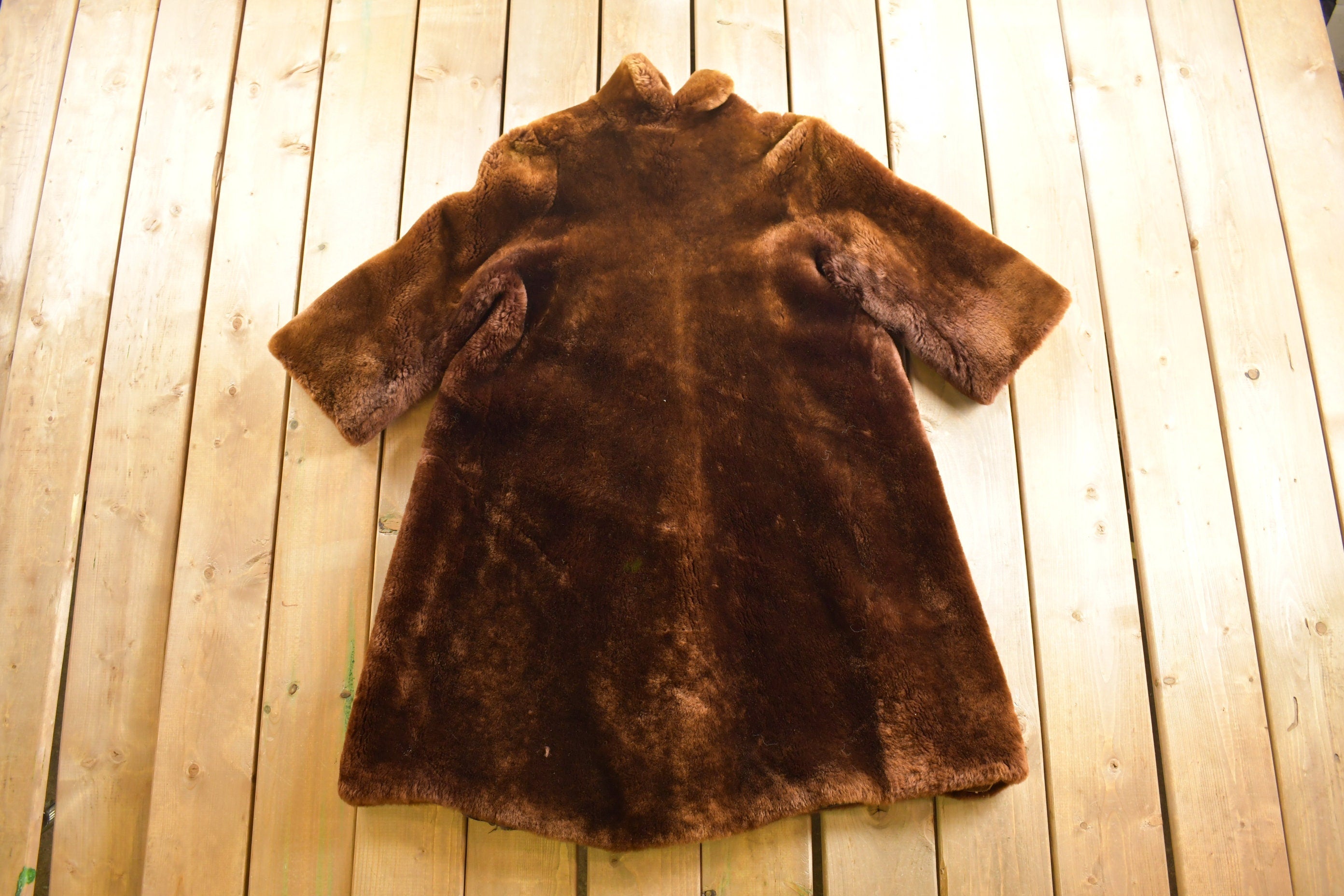 Vintage 1960s Full Length Shearling Fur Coat