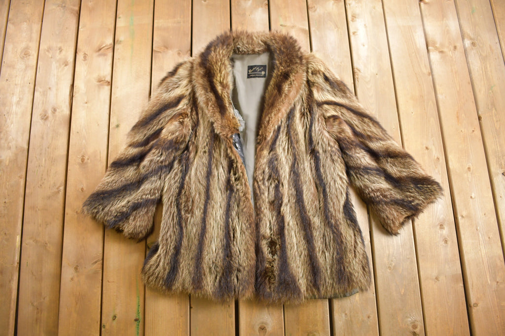 Vintage 1960s Baxter Furs Raccoon Fur Waist Coat
