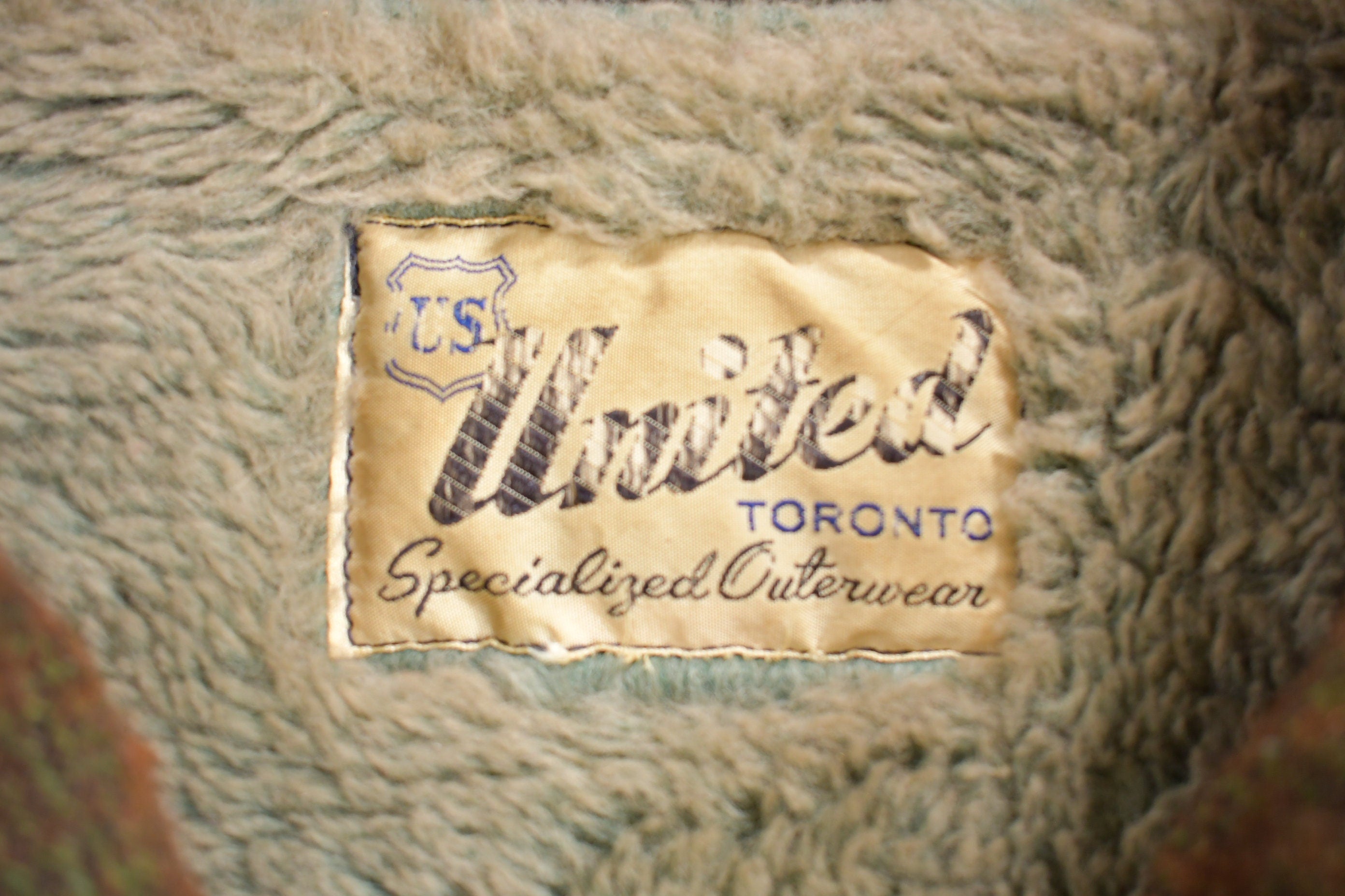 Vintage 1950s United Toronto Full Length Wool Coat  Fur Lined