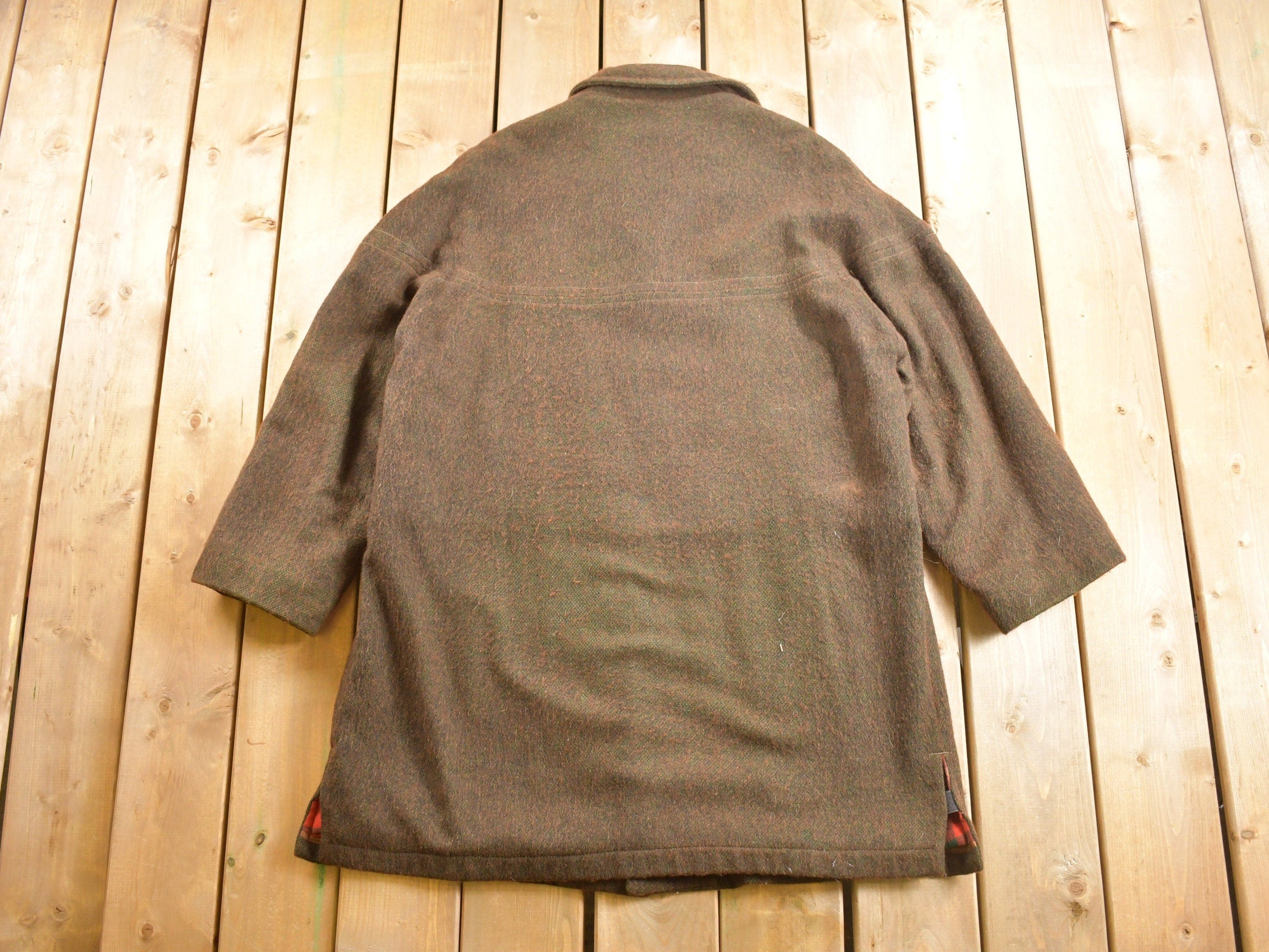 Vintage 1950s United Toronto Full Length Wool Coat  Fur Lined